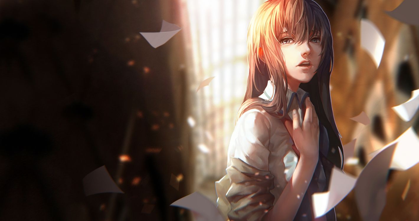 Kurisu Makise, Rintarou冈部, 斯坦斯门0, 姬切, 音乐家 壁纸 3840x2028 允许