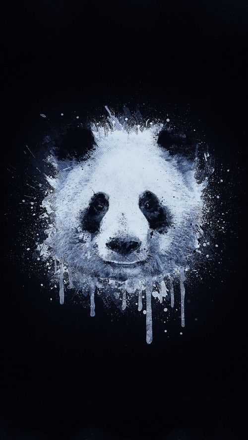 Image panda metal, giant panda, art, portrait, t shirt