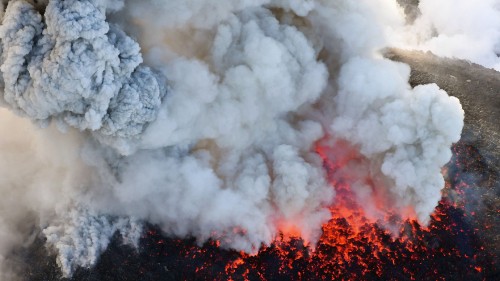 Image white smoke on black soil