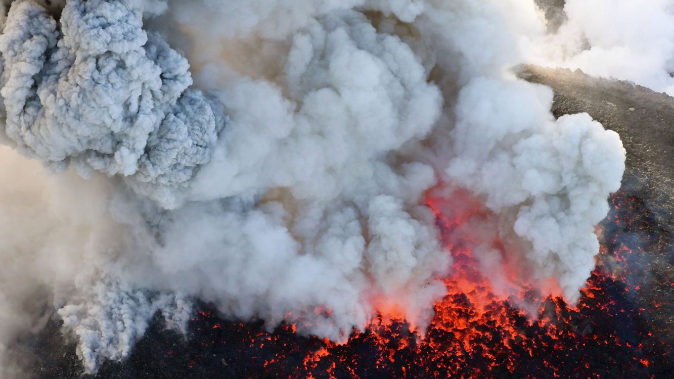 white smoke on black soil