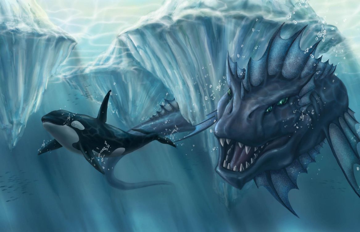 Blauer Und Weißer Hai Unter Wasser. Wallpaper in 2490x1600 Resolution