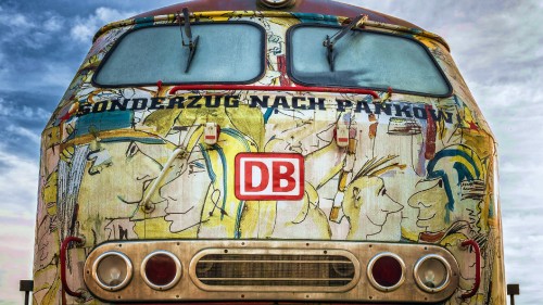 Image train, train graffiti, rail transport, graffiti, street art
