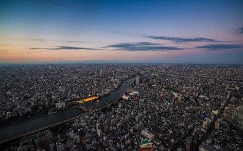 Image aerial view of city buildings during daytime