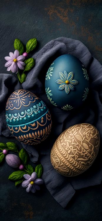 Oeuf de Pâques, Oeufs de Pâques Fleuris, Décor de Pâques, Botanique, la Vaisselle. Wallpaper in 1080x2340 Resolution