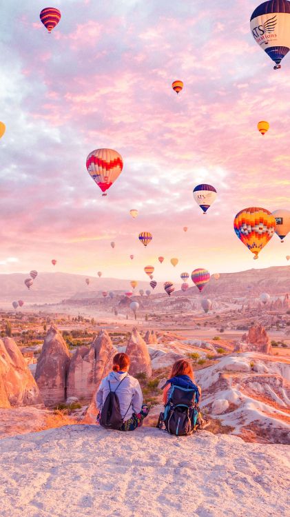 Capadocia, Globo de Aire Caliente, Aeróstato, Ambiente, Globos de Aire Caliente. Wallpaper in 2160x3840 Resolution