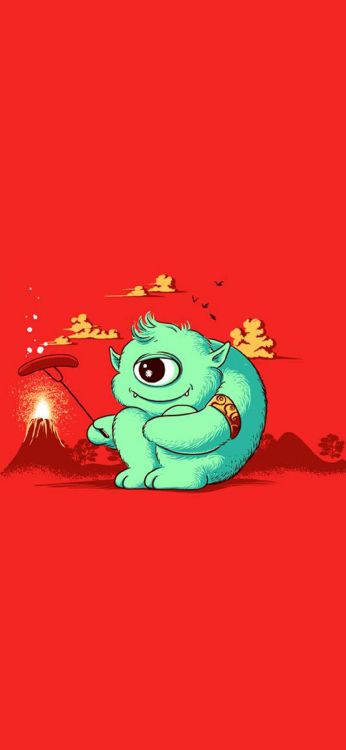 Cartoon, Art, Heureux, Magenta, Graphique. Wallpaper in 1080x2340 Resolution