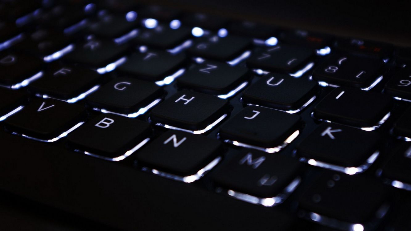 black computer keyboard on black surface