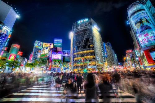 Image people walking on street during nighttime