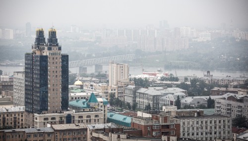 Image aerial view of city buildings during daytime