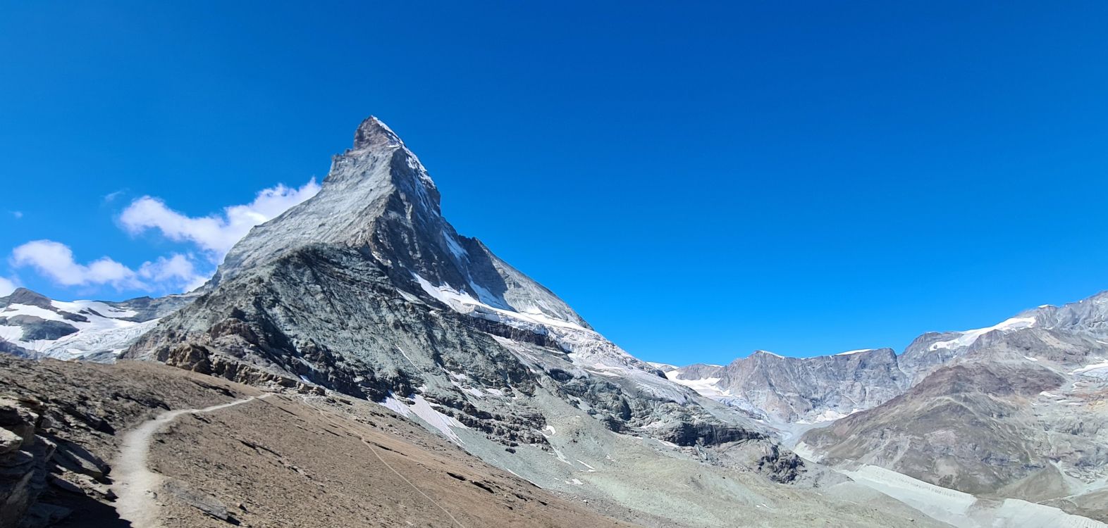 Zermatt, Matterhorn, Cloud, Naturlandschaft, Piste. Wallpaper in 3661x1746 Resolution