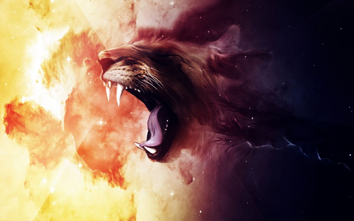 Brown and White Lion Illustration. Wallpaper in 2560x1600 Resolution