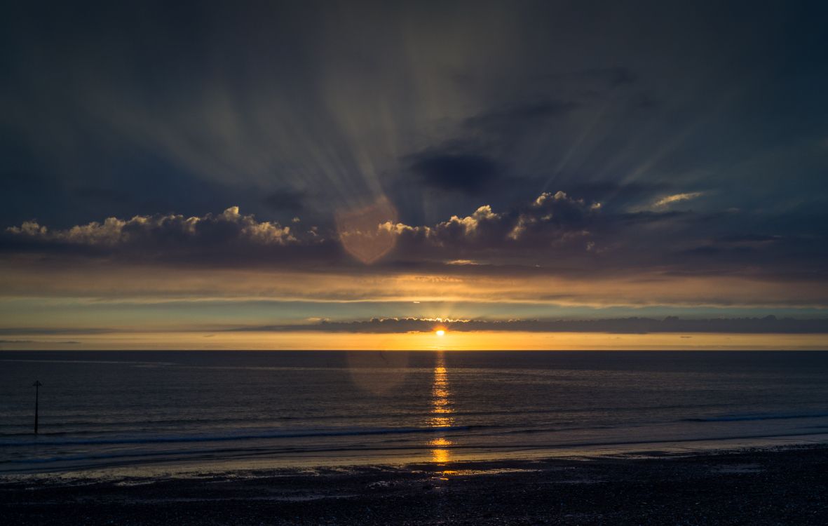 Horizon, Sunset, Sea, Evening, Dawn. Wallpaper in 5456x3464 Resolution