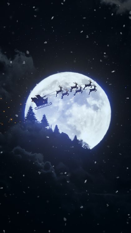 Lune de Noël, Atmosphère, Objet Astronomique, Sciences, Minuit. Wallpaper in 3240x5760 Resolution