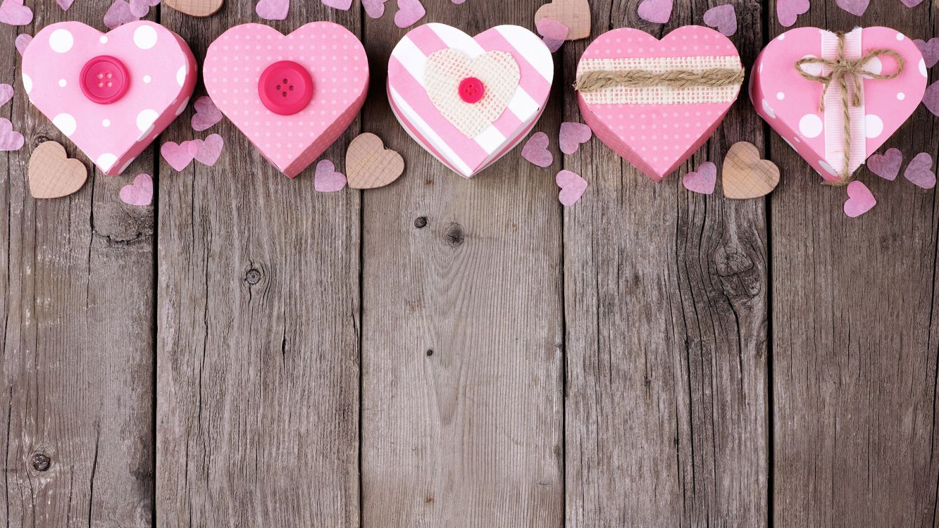 Herzen, Holz, Valentines Tag, Pink, Liebe. Wallpaper in 3840x2160 Resolution