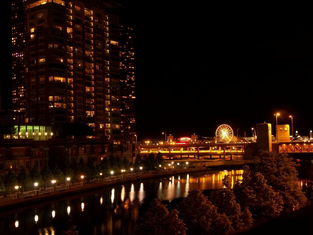 Skyline Der Stadt Bei Nacht Night. Wallpaper in 4288x3216 Resolution
