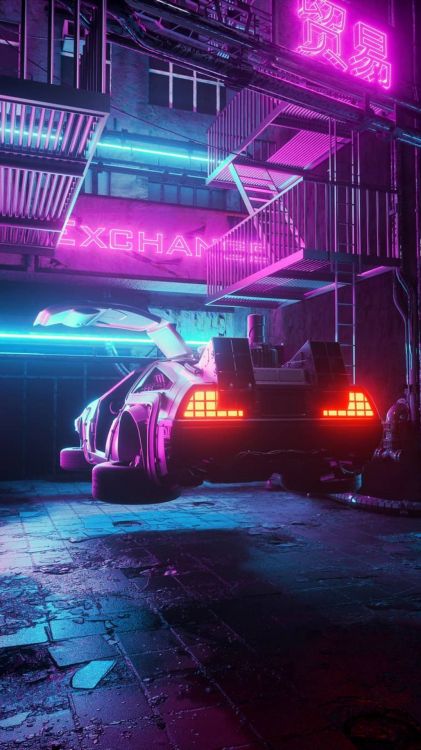 DMC DeLorean, Car, DeLorean Time Machine, Malerei, Kunst. Wallpaper in 1080x1920 Resolution