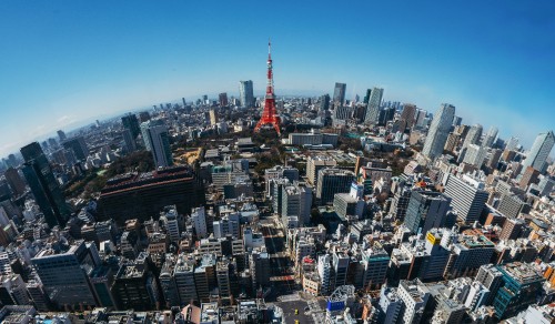 Image red tower in the city during daytime