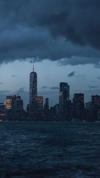 panorama, cloud, water, building, skyscraper