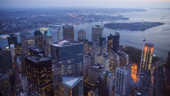 Image aerial view of city buildings during daytime