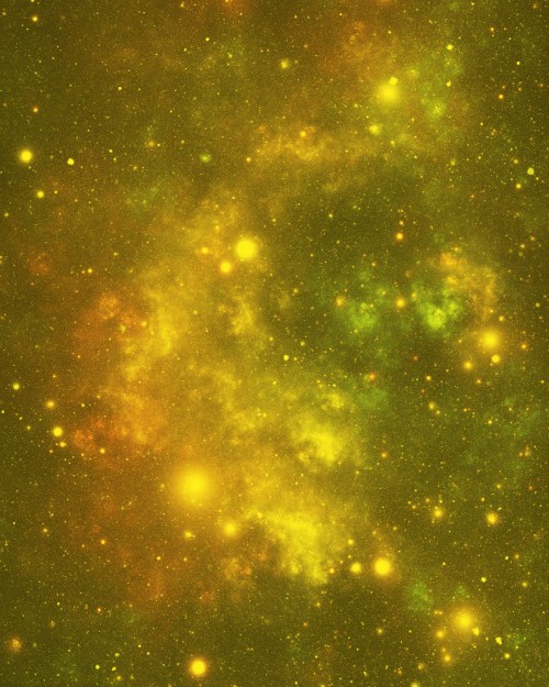 Image green and yellow stars in the sky