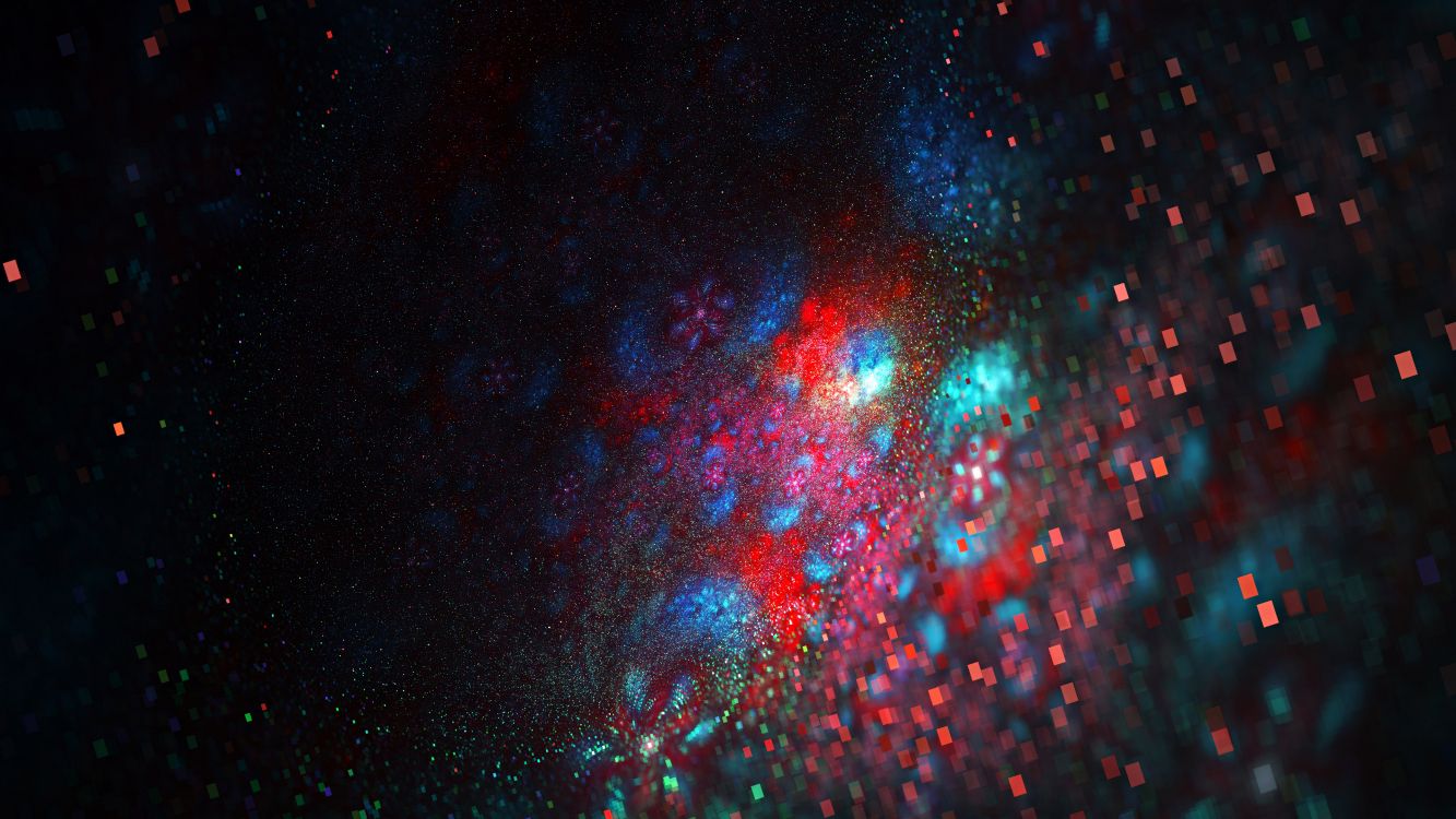 red and blue galaxy illustration