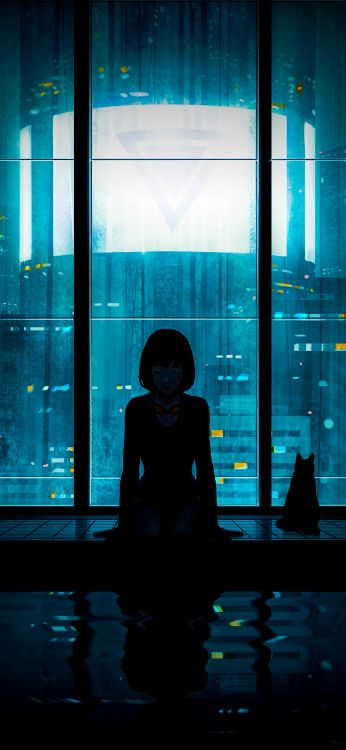 Réflexion, Unbreakable, Lumière, Blue, Azure. Wallpaper in 1080x2340 Resolution