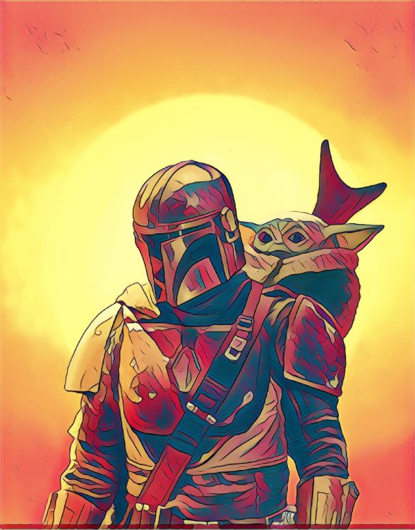 Cartoon, Grogu, The Mandalorian, Affiche, Yoda. Wallpaper in 1412x1800 Resolution