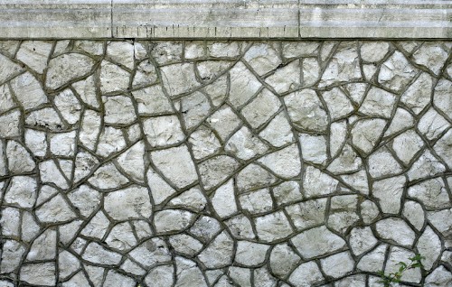 Image grey concrete brick wall during daytime