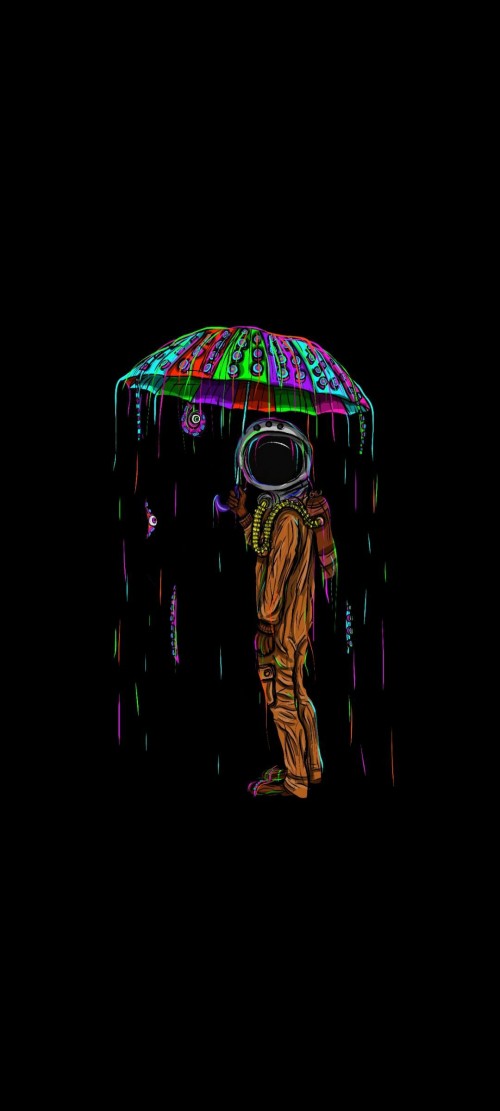 Image astronaut, amoled, darkness, magenta, painting