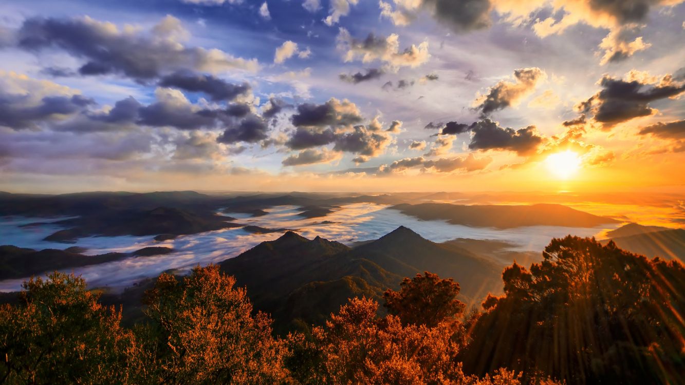 日落, 性质, 日出, 地平线, 早上 壁纸 3840x2160 允许