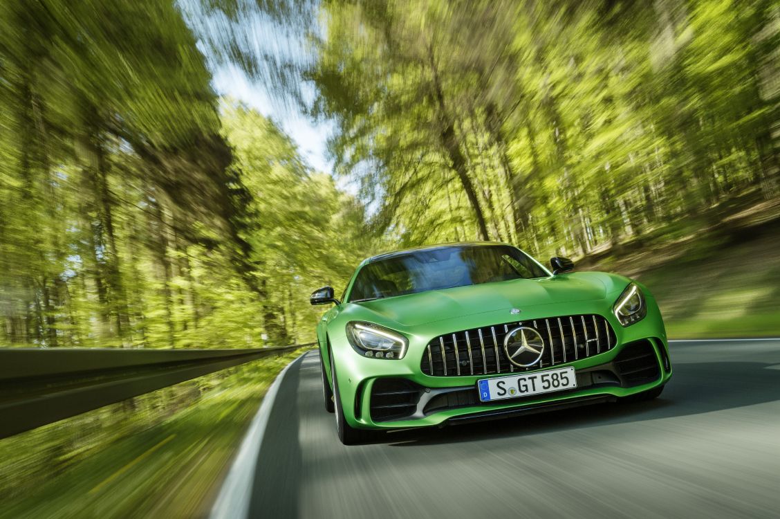Green Mercedes Benz Car on Road During Daytime. Wallpaper in 4961x3297 Resolution