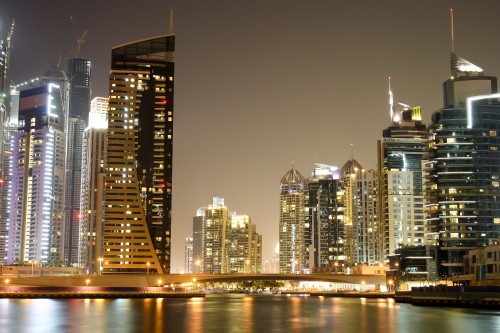 Image city skyline during night time