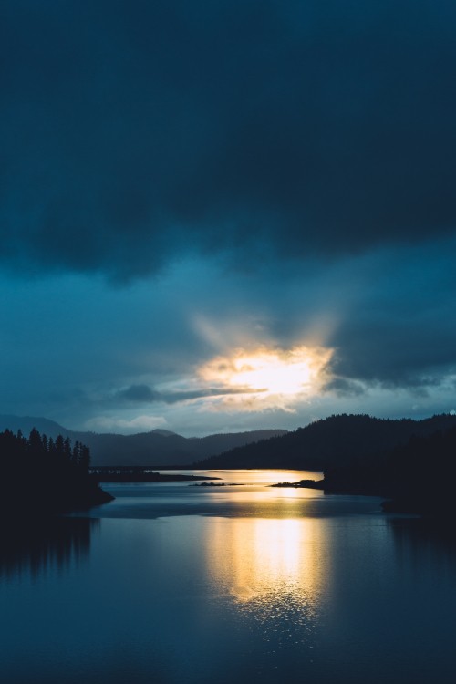 Image dawn, reflection, dusk, lake, nature