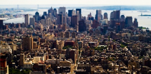 Image aerial view of city buildings during daytime