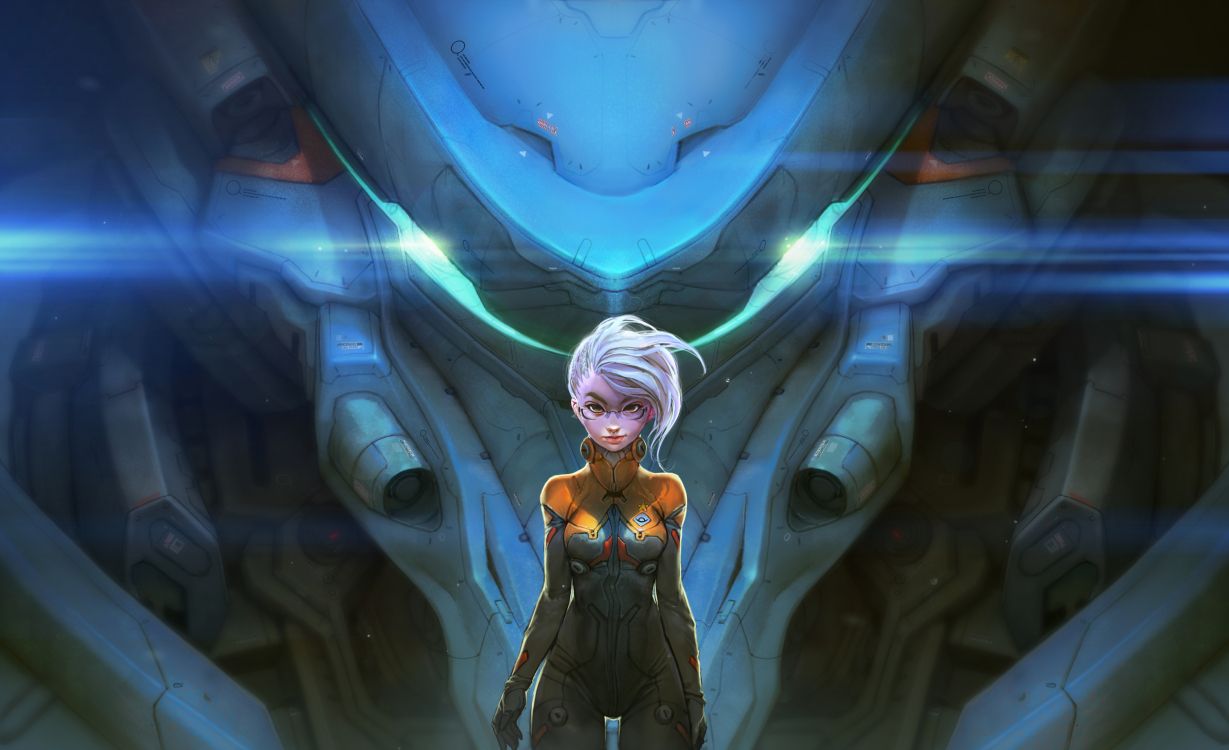 Frau in Schwarz-weißem Kleid Steht Auf Blauem Und Weißem Hintergrund. Wallpaper in 3135x1913 Resolution