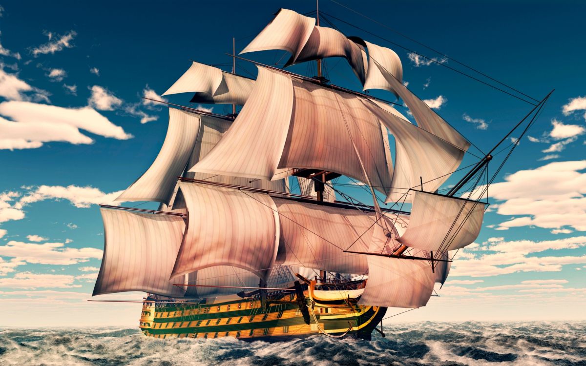 Voilier Marron et Blanc en Mer Pendant la Journée. Wallpaper in 2560x1600 Resolution