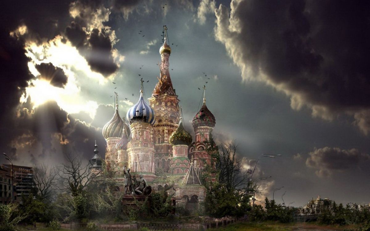 Weißes Und Braunes Betongebäude Unter Weißen Wolken. Wallpaper in 2560x1600 Resolution