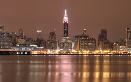 Image city skyline during night time