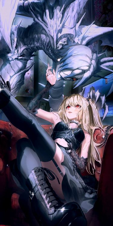 Misa Amane, Light Yagami, R E M, Mello, Ryuk. Wallpaper in 2000x4000 Resolution