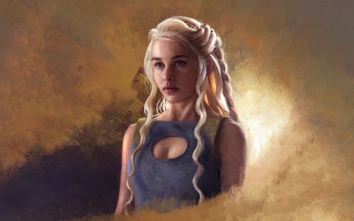 Daenerys Targaryen, Game of Thrones, Emilia Clarke, Jon Snow, Art. Wallpaper in 2560x1600 Resolution