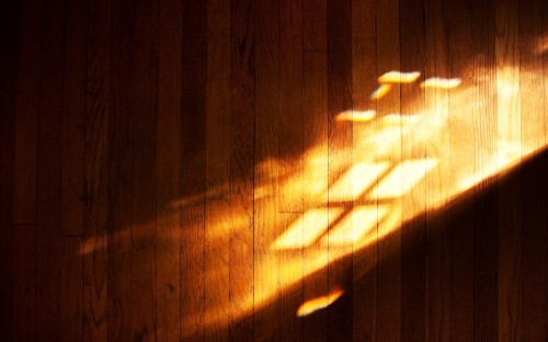 Image silhouette of person standing on brown wooden floor