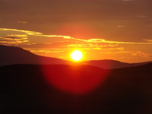 Image silhouette of mountains during sunset