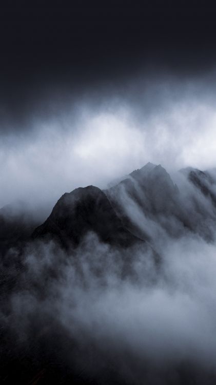 cloud, atmosphere, mountain, fog, dusk