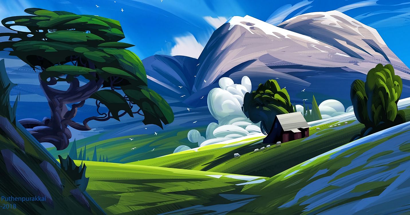 艺术, 自然景观, 冒险的游戏, 动画, 概念艺术 壁纸 6875x3600 允许