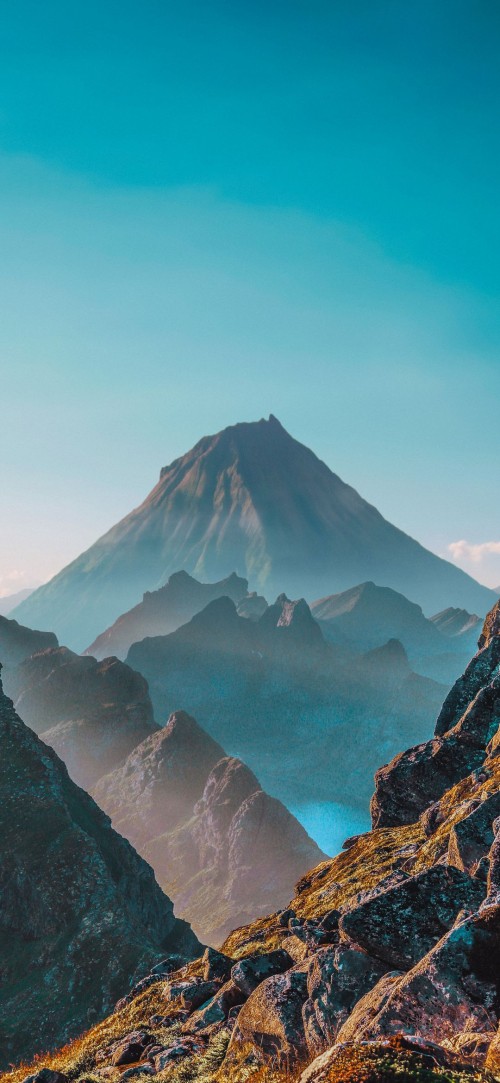 Image mountain, nature, landscape painting, cloud, water