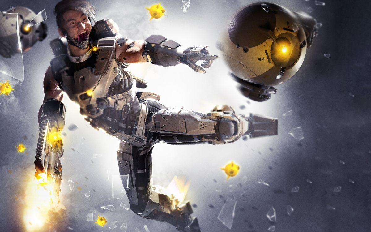 Gesetzesbrecher, Shooter-Spiel, Licht, Helm, Gelb. Wallpaper in 2560x1600 Resolution