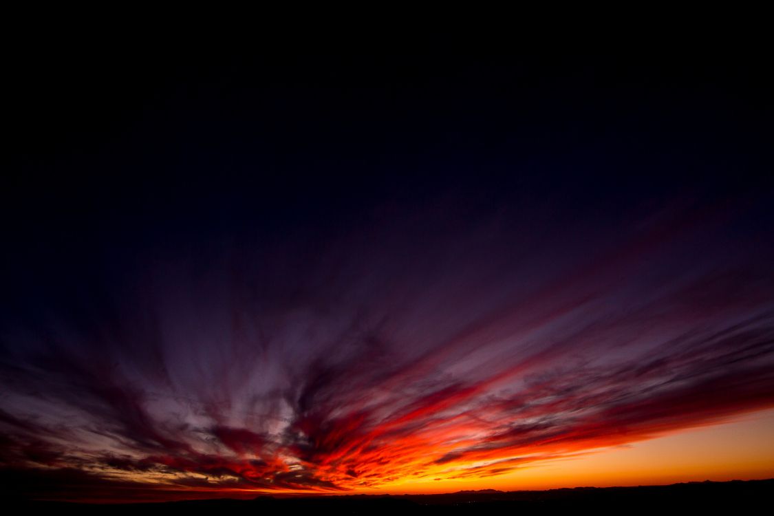 sunset, evening, afterglow, horizon, cloud