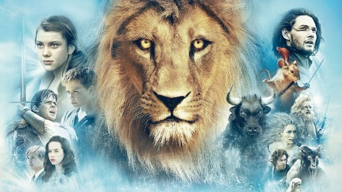 Image lion and lioness painting on white wall