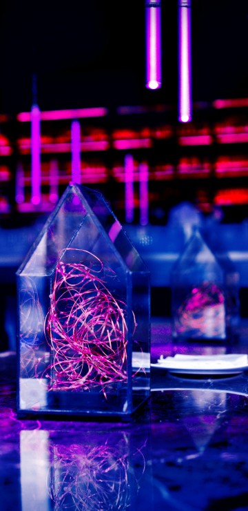 Image clear glass container on table