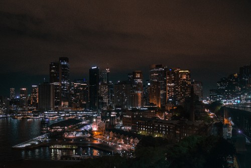 Image city skyline during night time